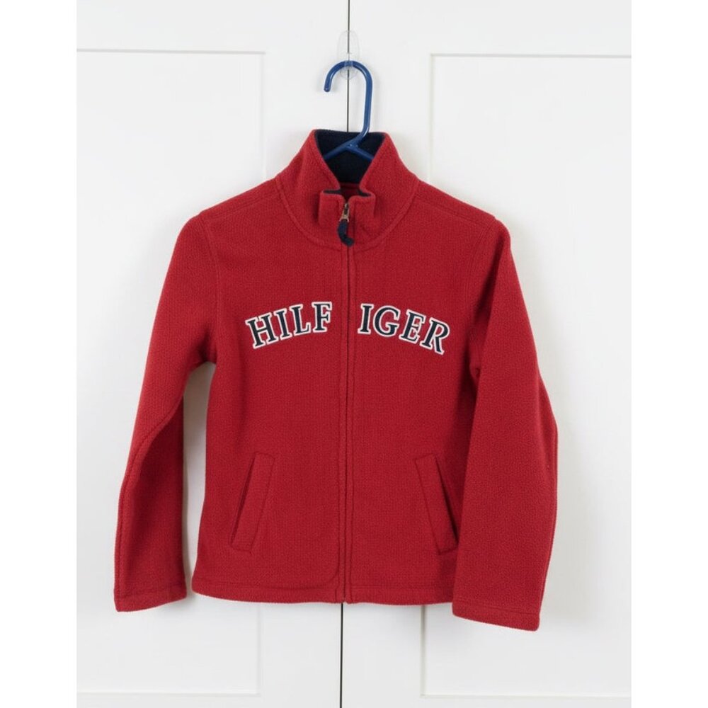 Tommy‎ Hilfiger Boys Red Fleece Zip-Up Jacket Size M (8–10) NWT